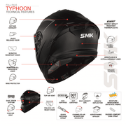 HELMET FULL FACE TYPHOON MYSTIC GL553 SMK