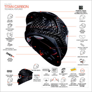 HELMET FULL FACE TITAN CARBON BLACK GLCA200 SMK