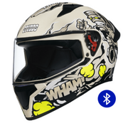 HELMET FULL FACE BLUETOOTH THUNDER D10 DECOR WITH BATTERY STUDDS